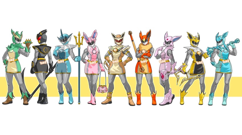 eevee, sylveon, umbreon, glaceon, vaporeon, and 4 more (pokemon and 2 more) drawn by to_ze