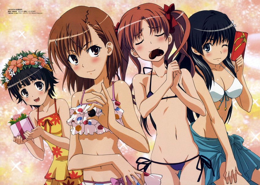 misaka mikoto, shirai kuroko, saten ruiko, and uiharu kazari (toaru majutsu no index and 2 more) drawn by yanagi_shinsuke