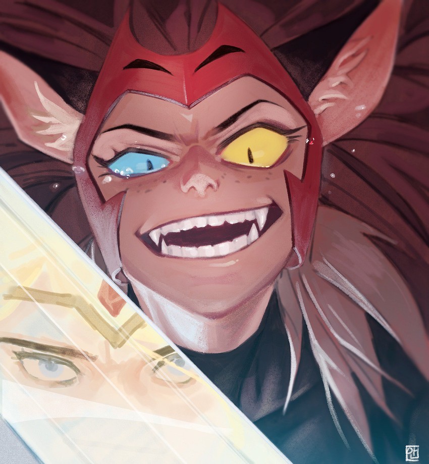 catra and she-ra (she-ra and the princesses of power) drawn by ahndory