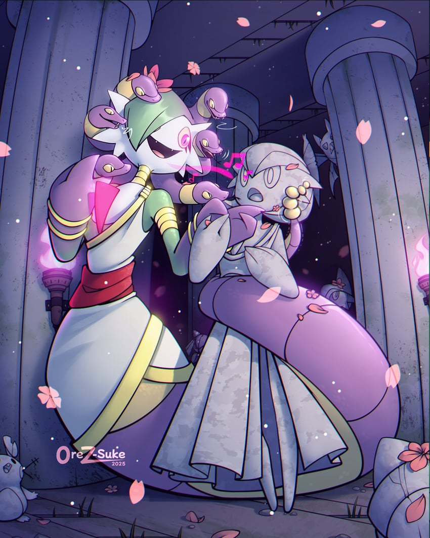gardevoir, gallade, dedenne, crobat, and ekans (pokemon) drawn by orez-suke