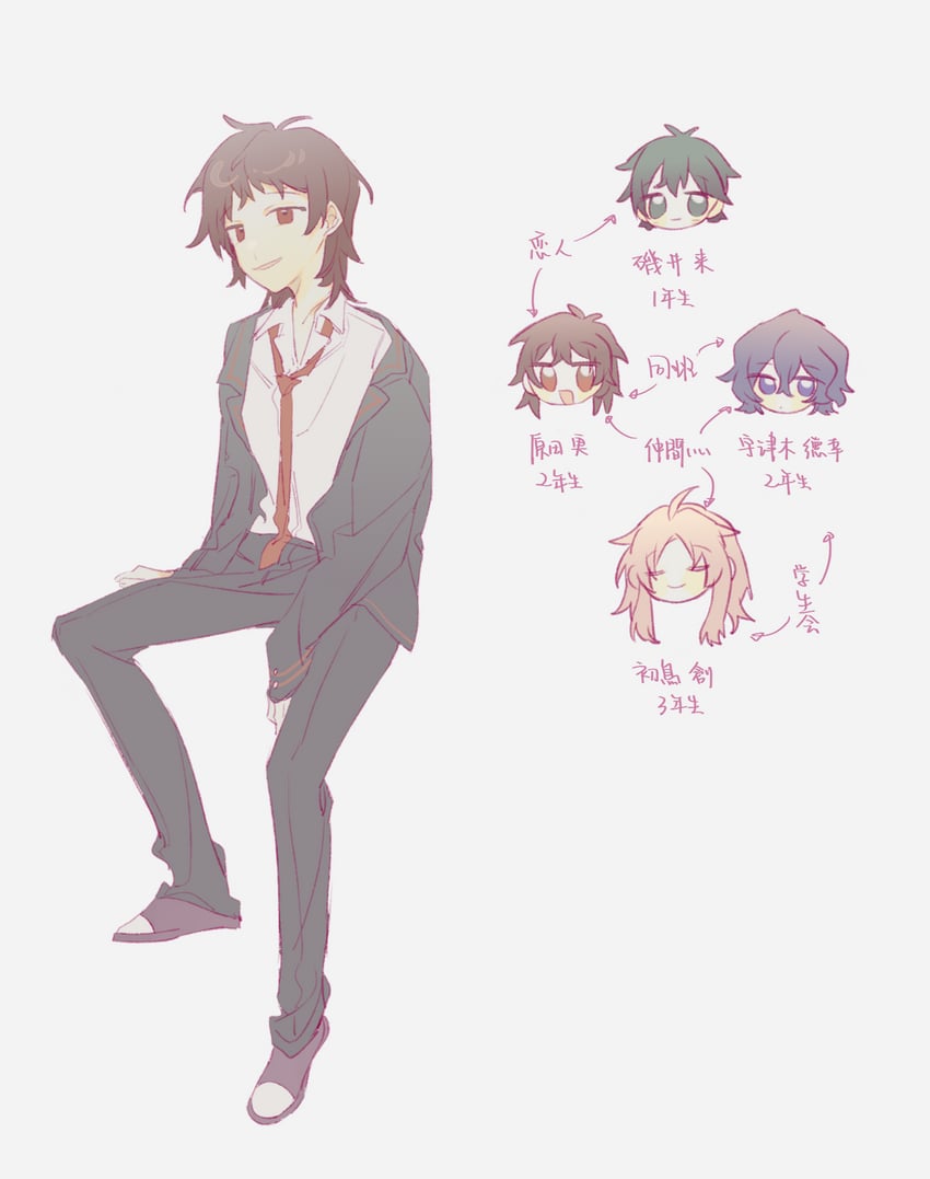 hatsutori hajime, utsugi noriyuki, harada minoru, and isoi rai (saibou shinkyoku) drawn by tokiki_(lsqmsukiki)
