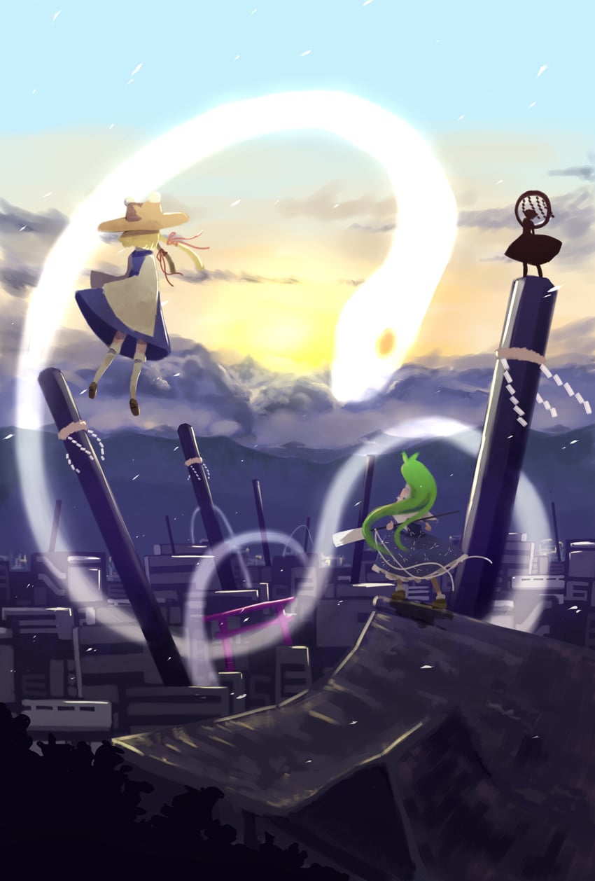 kochiya sanae, moriya suwako, yasaka kanako, and mishaguji (touhou) drawn by hayaneko_(ceceragi)