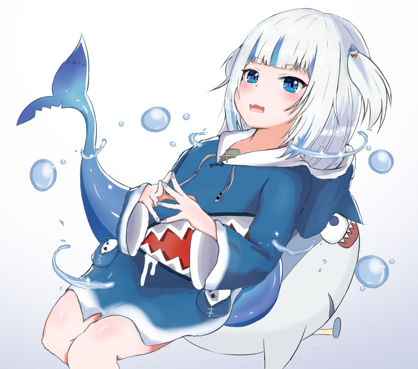 gawr gura and bloop (hololive and 1 more) drawn by webwebsin