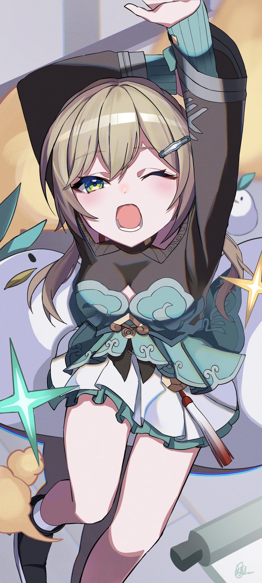qingque (honkai and 1 more) drawn by esu_3101
