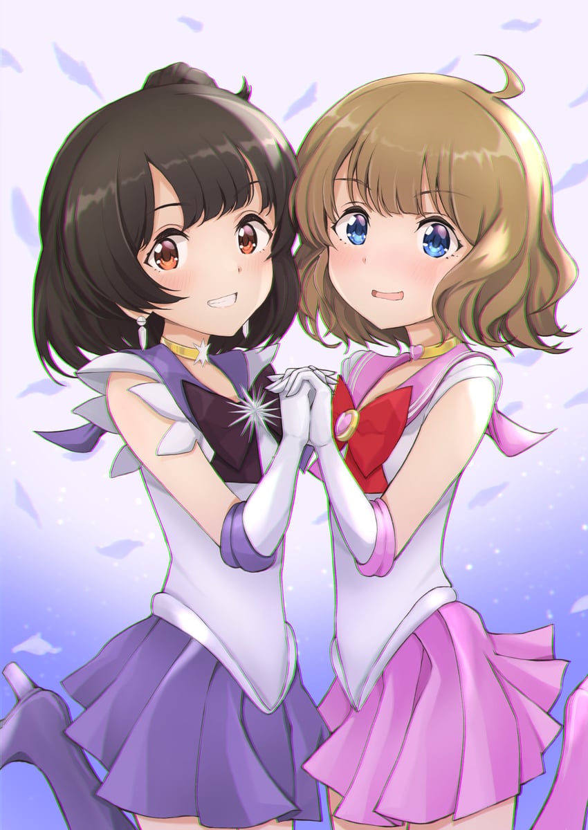 suou momoko, sailor saturn, sailor chibi moon, and nakatani iku (idolmaster and 4 more) drawn by shinomiyabi