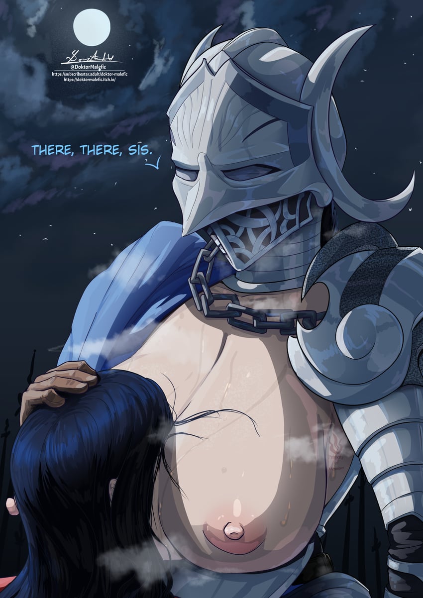 rennala queen of the full moon and rellana twin moon knight (elden ring and 1 more) drawn by doktor_malefic