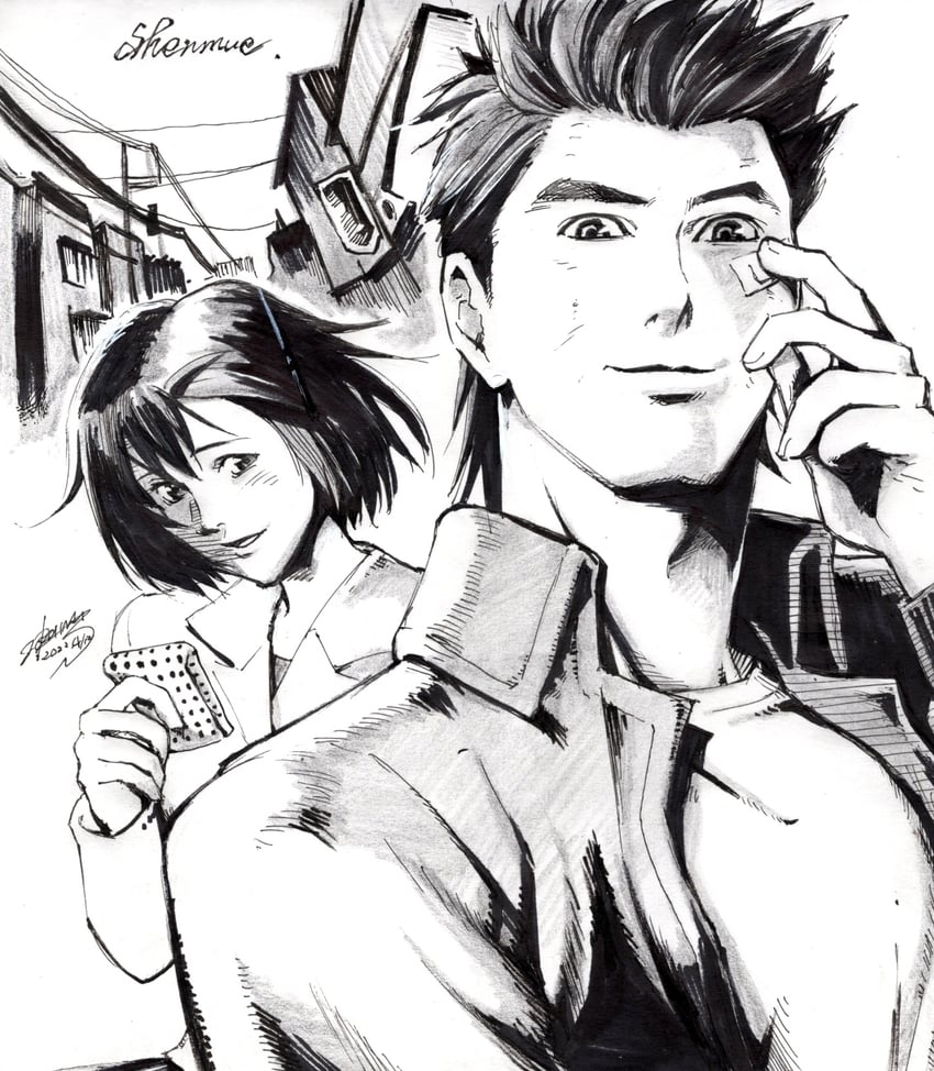 hazuki ryou and harasaki nozomi (shenmue and 1 more) drawn by junejamesjun