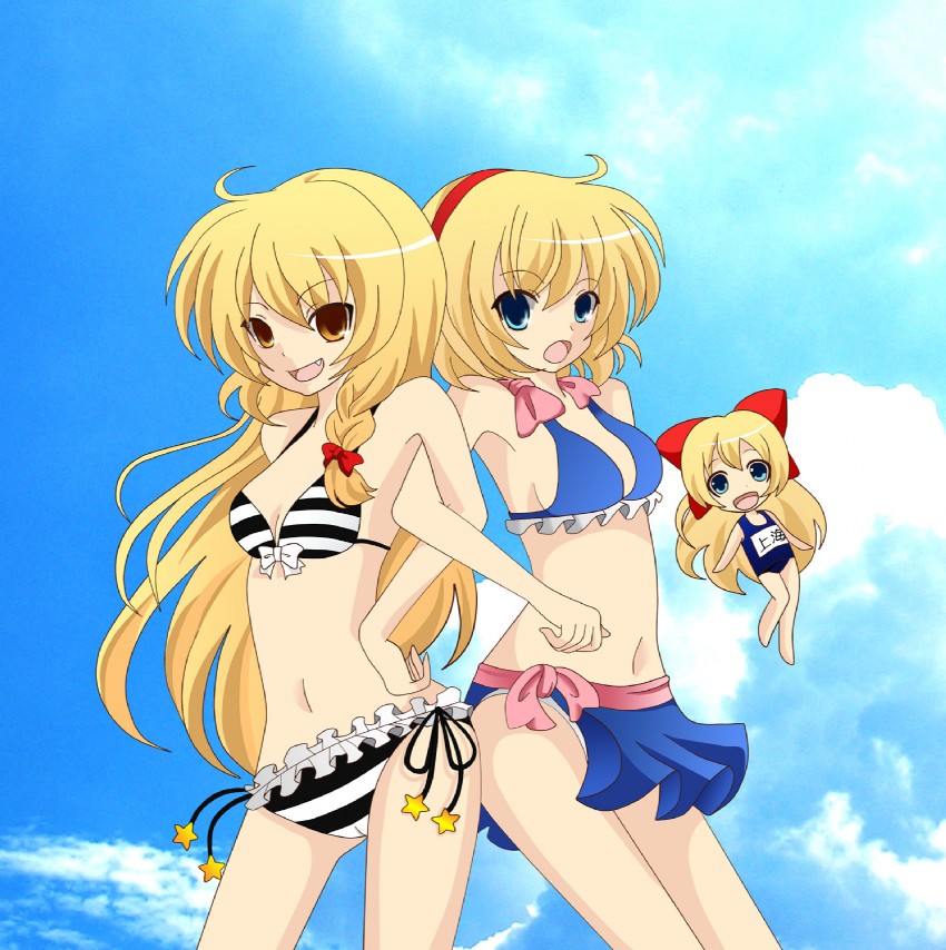 kirisame marisa, alice margatroid, and shanghai doll (touhou) drawn by kayama_benio