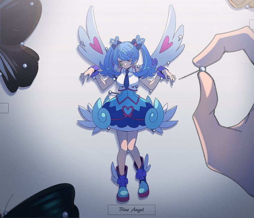 zaizen aoi and blue angel (yu-gi-oh! and 1 more) drawn by 3_ma_me