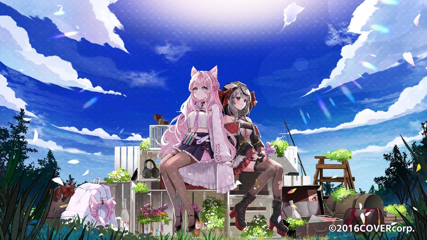 sakamata chloe and hakui koyori (hololive) drawn by koniro