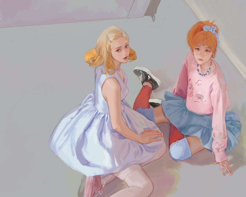 seulgi and joy (real life and 1 more) drawn by dorcas1004