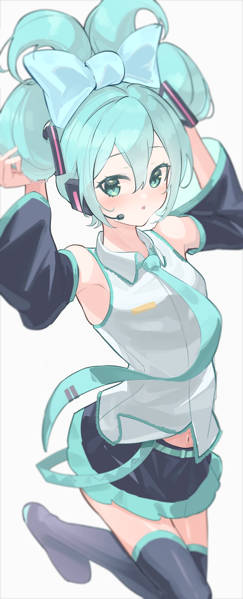 hatsune miku and cinnamiku (vocaloid) drawn by tatara_(alnath_may)