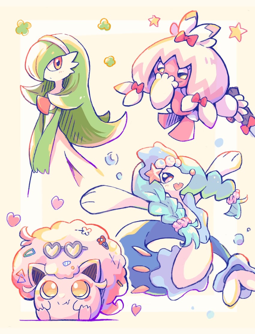 gardevoir, primarina, tinkaton, and scream tail (pokemon) drawn by z1t_vi