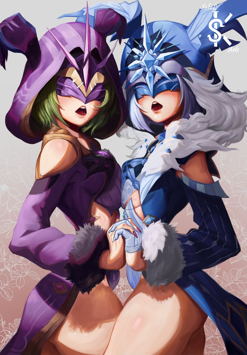 cicin mage, electro cicin mage, and cryo cicin mage (genshin impact) drawn by sahilskarts