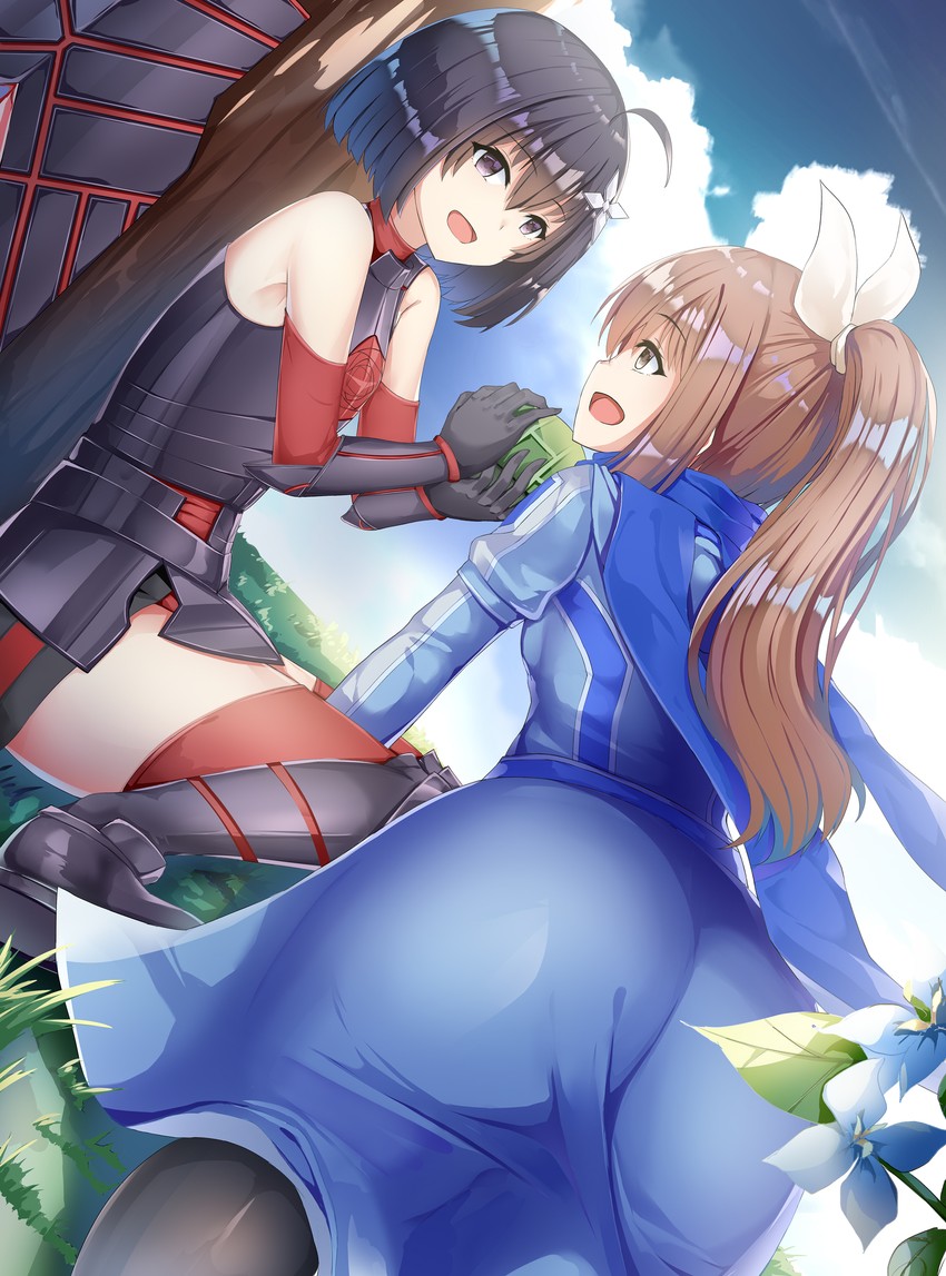 maple and sally (itai no wa iya nano de bougyoryoku ni kyokufuri shitai to omoimasu) drawn by hisa09