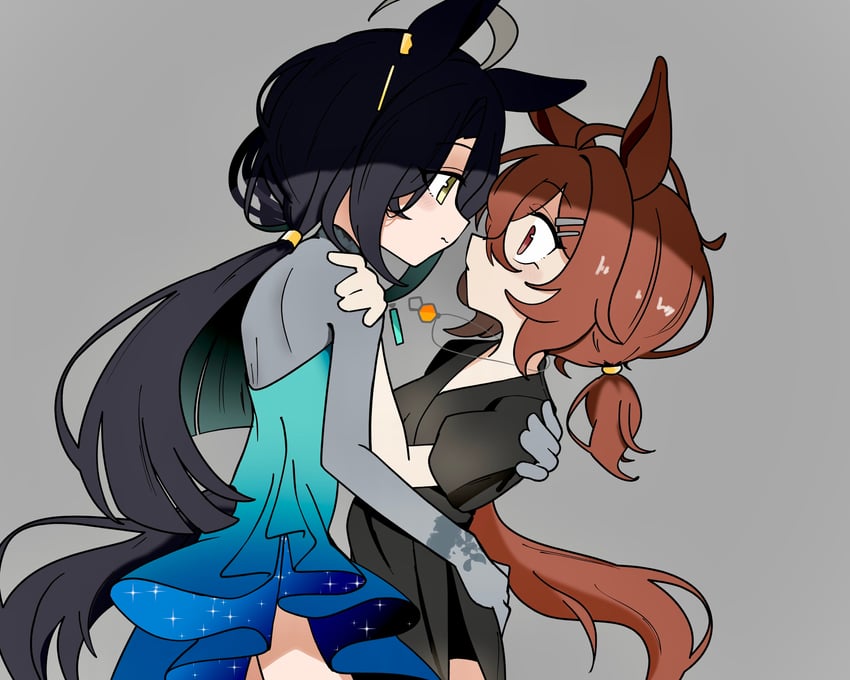 agnes tachyon and manhattan cafe (umamusume) drawn by kwnk_zo_1129