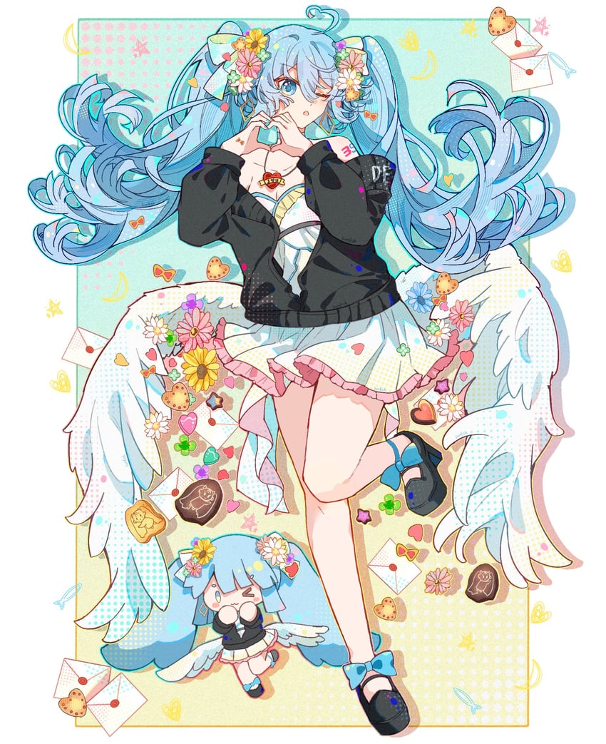 hatsune miku (vocaloid and 1 more) drawn by sunfish3939
