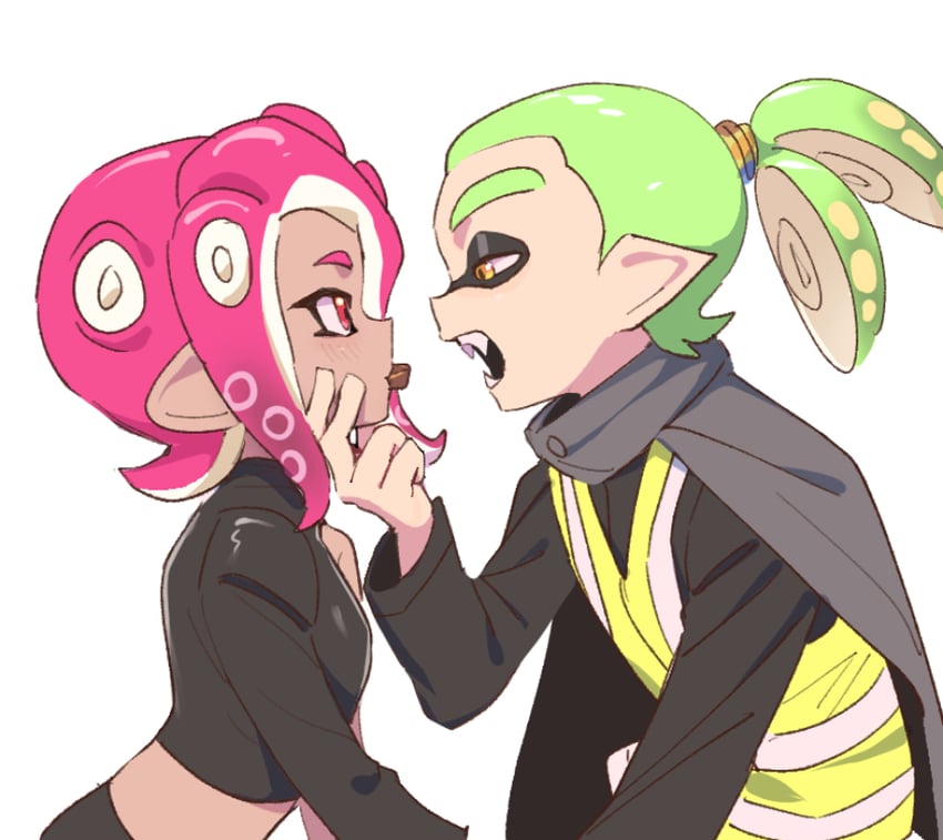 inkling player character, octoling player character, octoling girl, inkling boy, agent 8, and 1 more (splatoon and 2 more) drawn by dede_(qwea_00000)