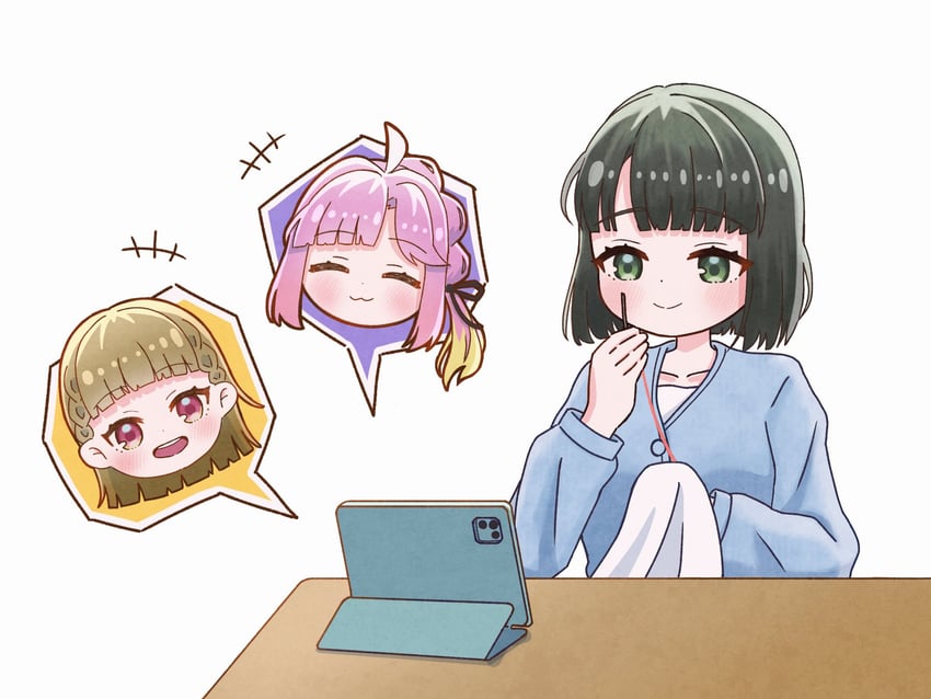 momose ginko, anyoji hime, and kachimachi kosuzu (love live! and 1 more) drawn by okome_(okome_l_l)