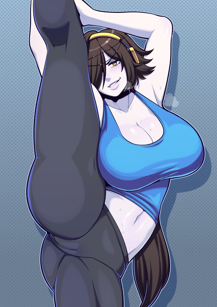 wii fit trainer (original and 1 more) drawn by butter_sugoi