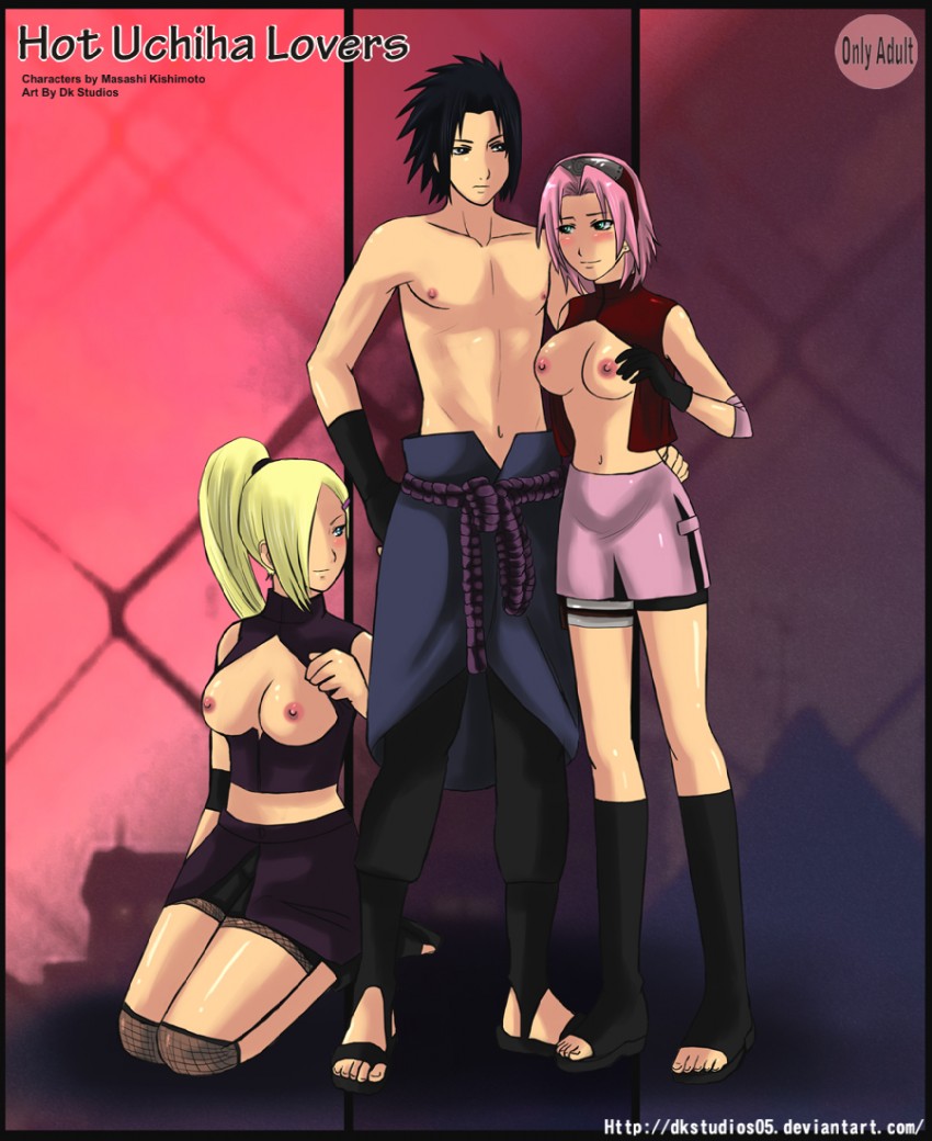 haruno sakura, uchiha sasuke, and yamanaka ino (naruto and 1 more) drawn by dkstudios05