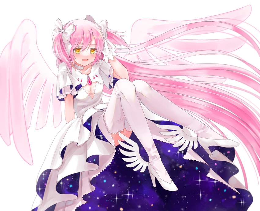 kaname madoka and ultimate madoka (mahou shoujo madoka magica) drawn by nun_nu