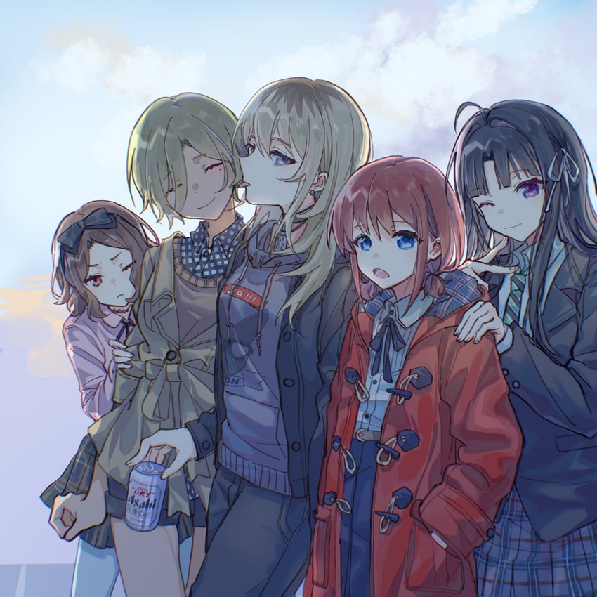 iseri nina, kawaragi momoka, awa subaru, ebizuka tomo, and rupa (girls band cry) drawn by koko_aovoa