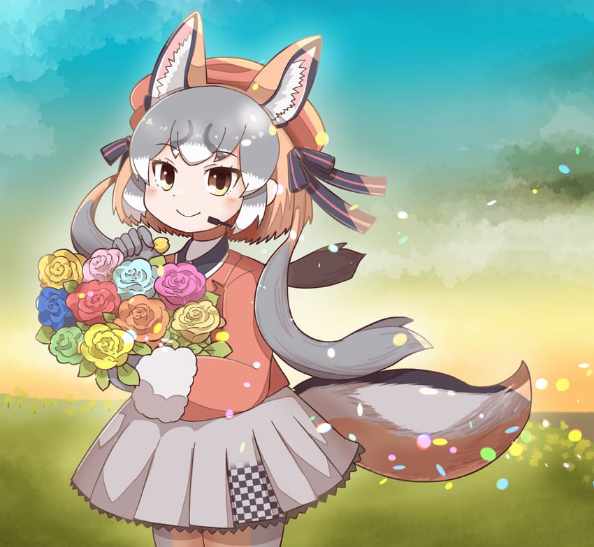 island fox (kemono friends and 1 more) drawn by hissaa_(hisser)