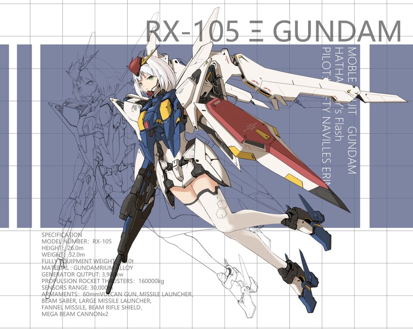 xi gundam (gundam and 1 more) drawn by charange