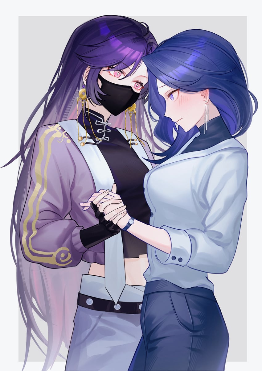 victoria qi and aurora (love curse: find your soulmate) drawn by molingxiang_chimangguo