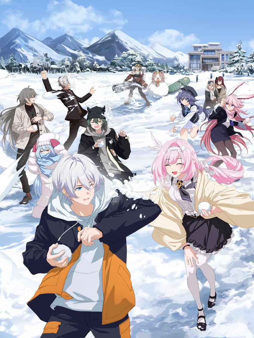 elysia, fu hua, yae sakura, mobius, aponia, and 9 more (honkai and 1 more) drawn by rff_(3_percent)