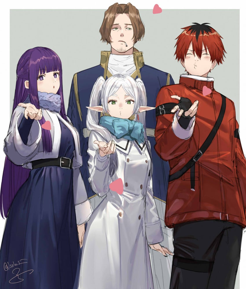 frieren, fern, stark, and sein (sousou no frieren) drawn by isshiki_(ffmania7)