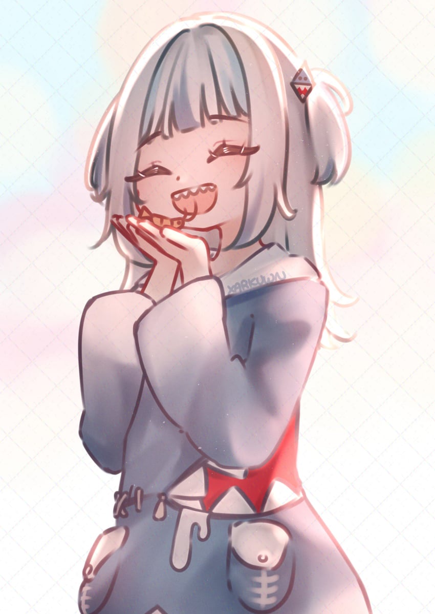 gawr gura and ebi-chan (hololive and 1 more) drawn by xarkuwn