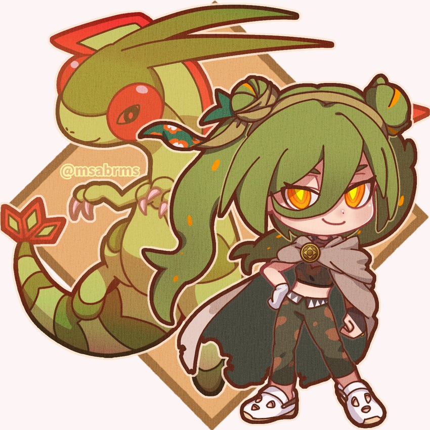 hatsune miku, flygon, and ground miku (pokemon and 2 more) drawn by msabrms