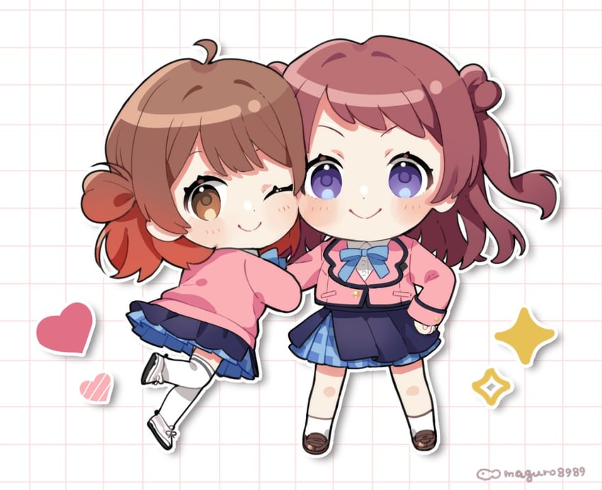 hanami ume and hanami saki (idolmaster and 1 more) drawn by binchou_maguro