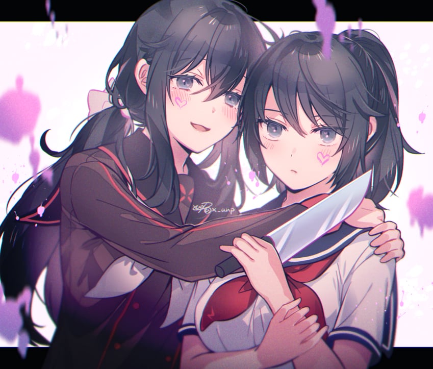 ayano aishi and ryoba aishi (yandere simulator) drawn by yuiki_yuu