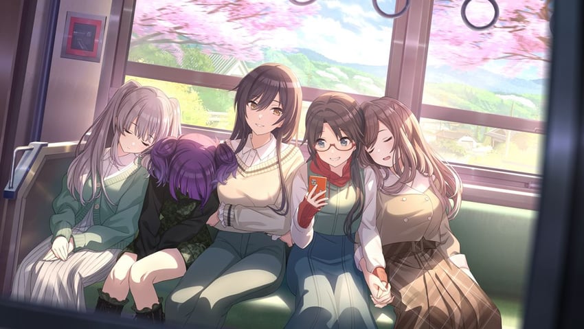 shirase sakuya, tsukioka kogane, tanaka mamimi, yukoku kiriko, and mitsumine yuika (idolmaster and 1 more)