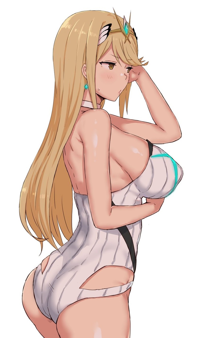 mythra (xenoblade chronicles and 1 more) drawn by gomu_(chewinggom)