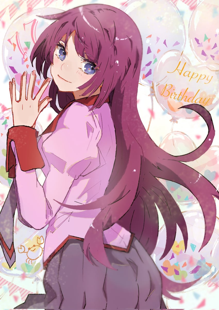 senjougahara hitagi (monogatari and 1 more) drawn by valhalla0707