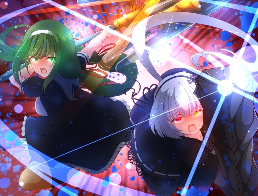 yamaguchi chihiro and hasebe touka (assault lily) drawn by baichi_(ph4yvfsqyynkhnv)