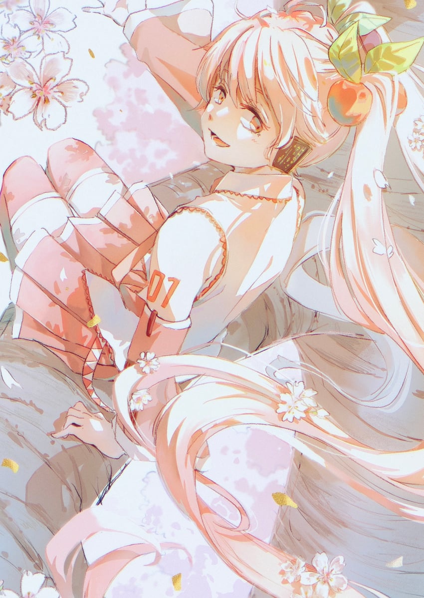 hatsune miku and sakura miku (vocaloid) drawn by ice_morinaka
