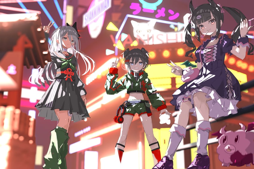 reml, ogami matoi, pomemori, and abeno-shakuji-maya (denonbu) drawn by gurumaruhana