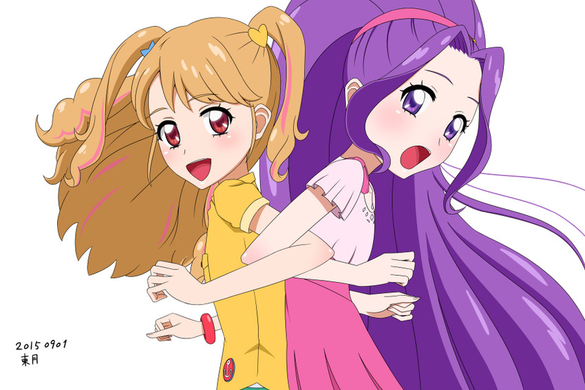 natsuki mikuru and kanzaki mizuki (aikatsu!) drawn by higashi_gatsu