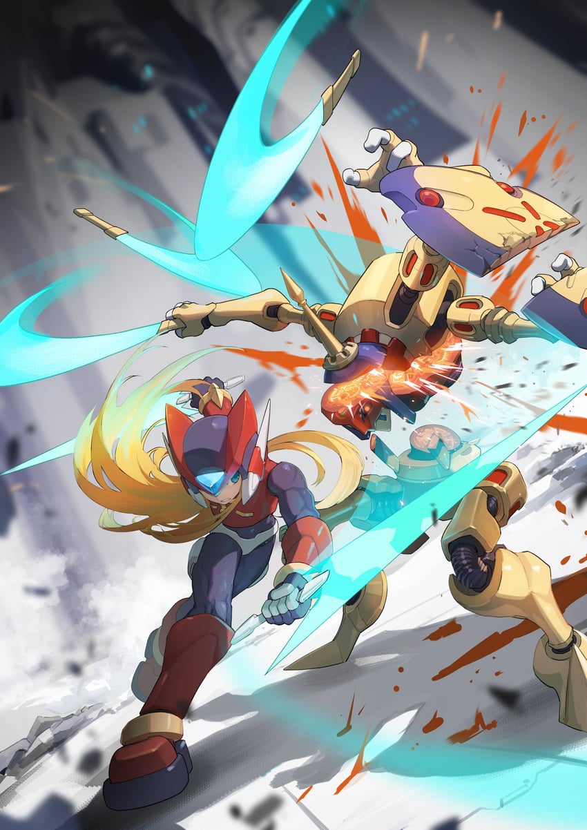 zero, zero(z), and asura basura (mega man and 2 more) drawn by tanziya_(codlxcold)