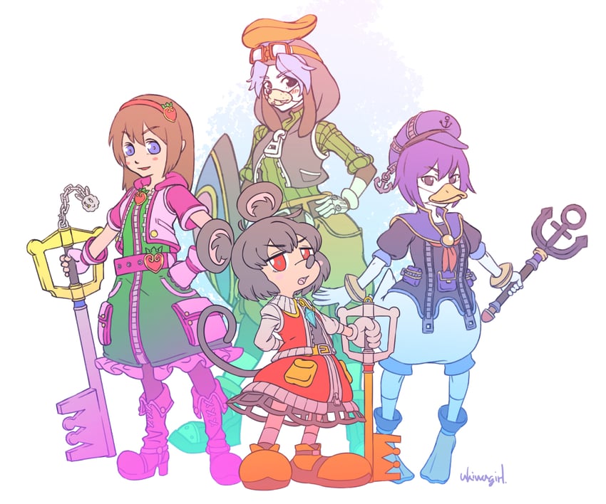 nazrin, murasa minamitsu, kumoi ichirin, sora, nyon, and 6 more (touhou and 3 more) drawn by ukiwagirl