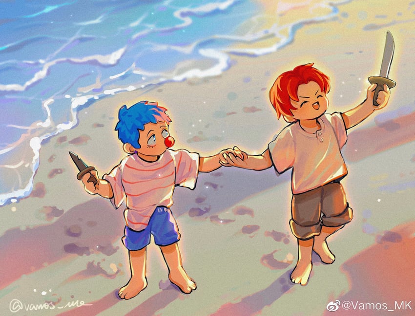 shanks and buggy the clown (one piece) drawn by vamos_mk