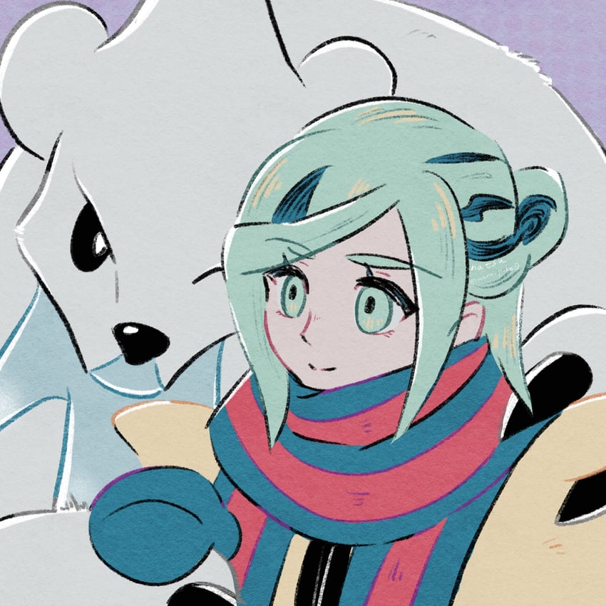 grusha and beartic (pokemon and 1 more) drawn by conachun