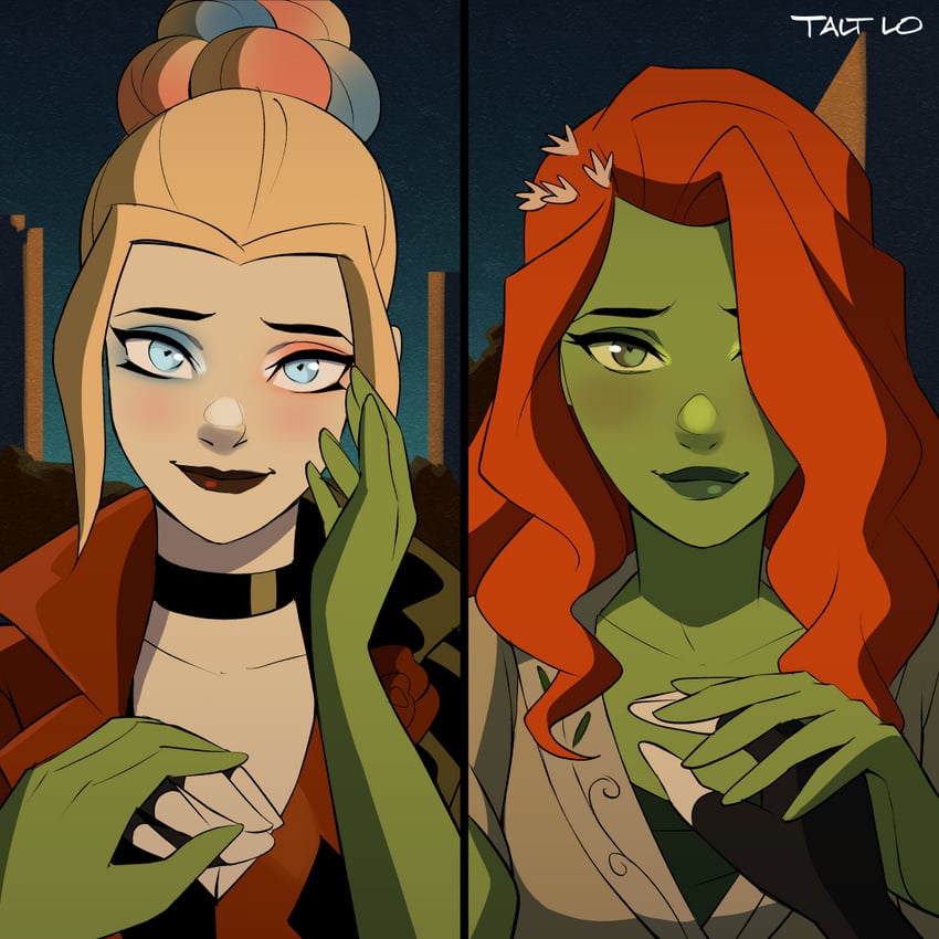 harley quinn and poison ivy (dc comics and 2 more) drawn by talt_lo
