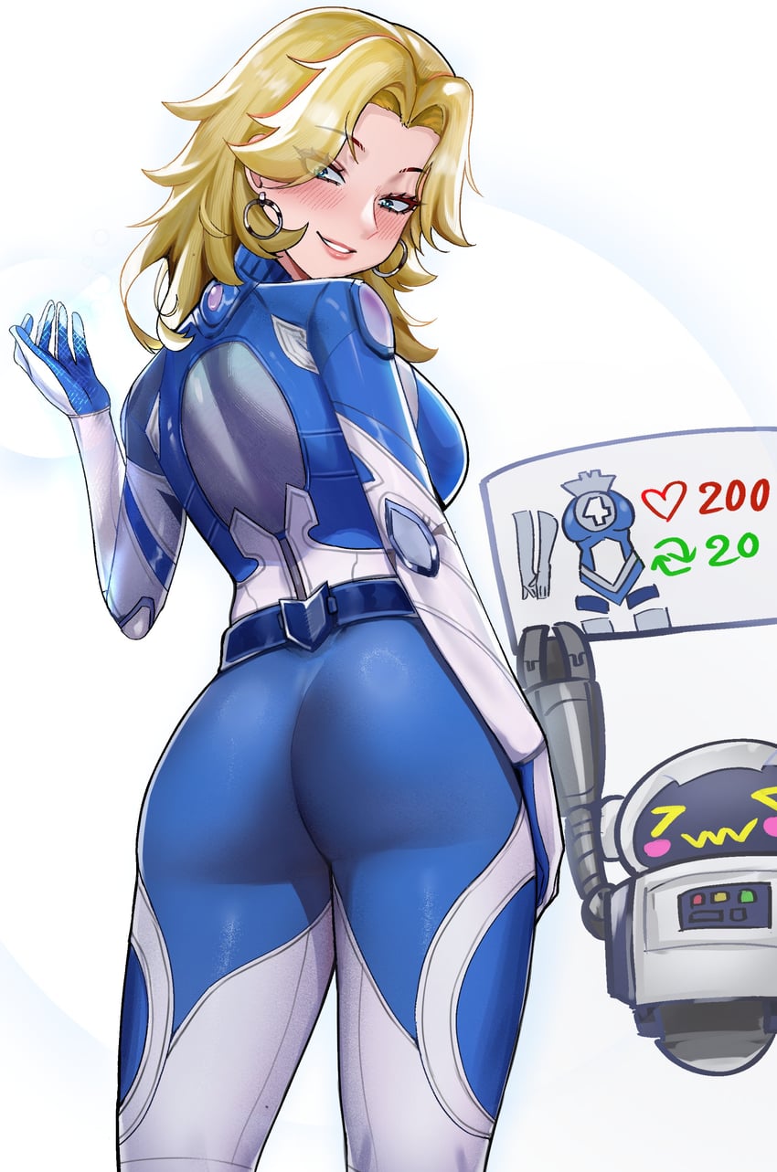 sue storm and h.e.r.b.i.e. (marvel and 2 more) drawn by gollyflower