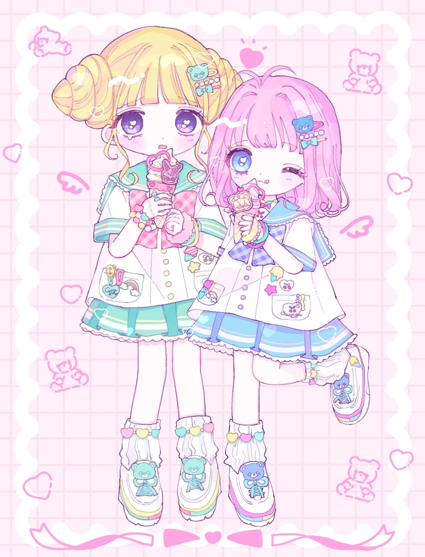 amauri miruki and kokoa remon (pretty series and 1 more) drawn by me_(momongatobuyo)